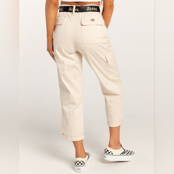 DICKIES Roll Cuff Women's Cargo Pants Size 28 Stone Color - Picture 3 of 6